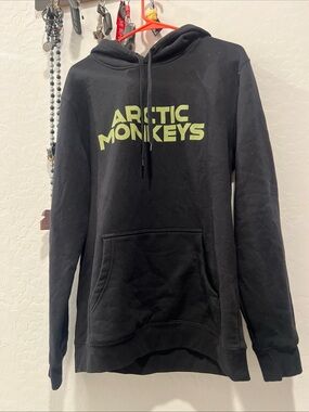 Arctic Monkeys Logo Black Hoodie - Lime Green Print North America 2023 tour
